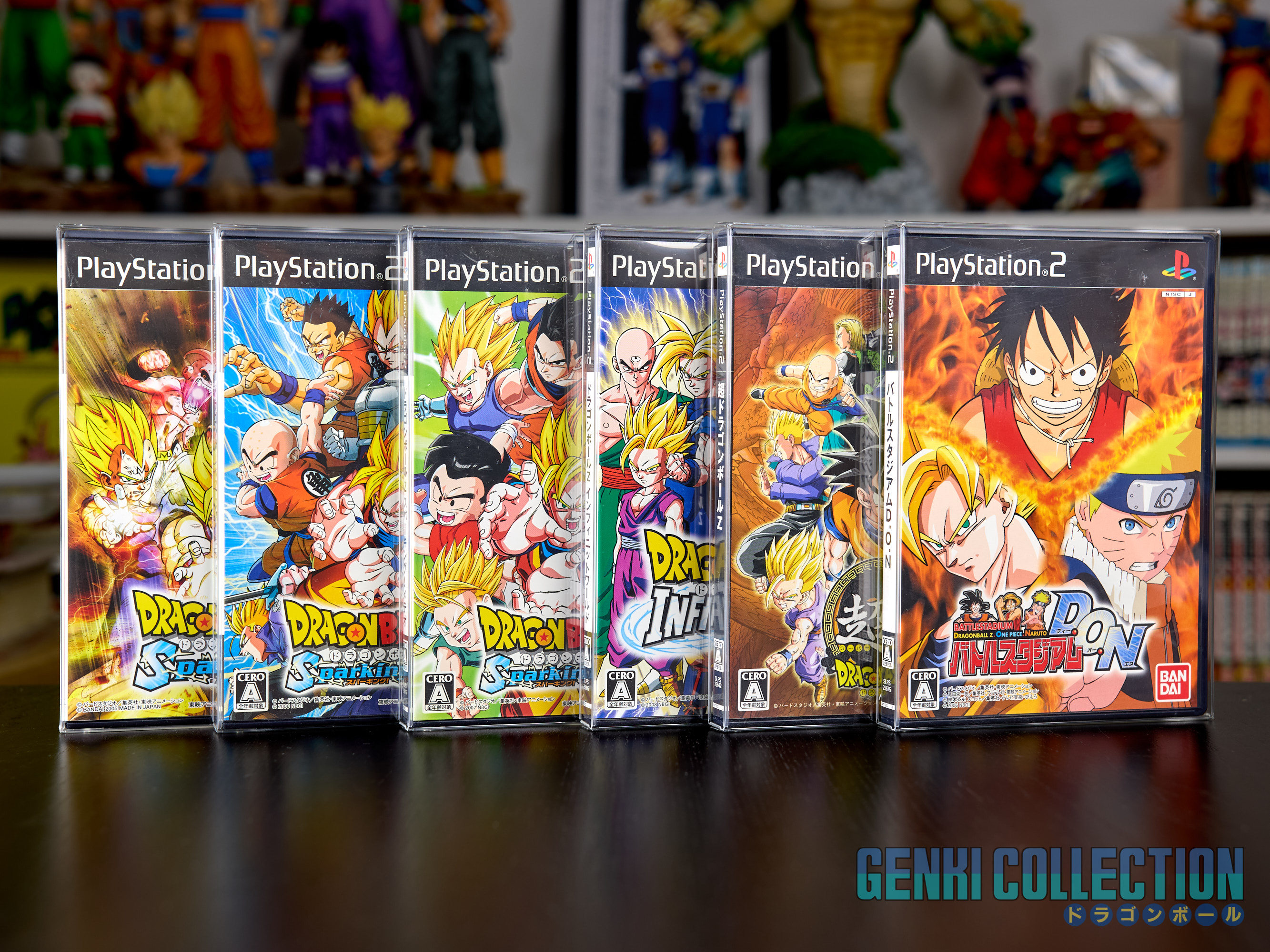 Set of 5 Japanese Dragon Ball Z + Battle Stadium DON PlayStation 2 video games (2005 - 2008)